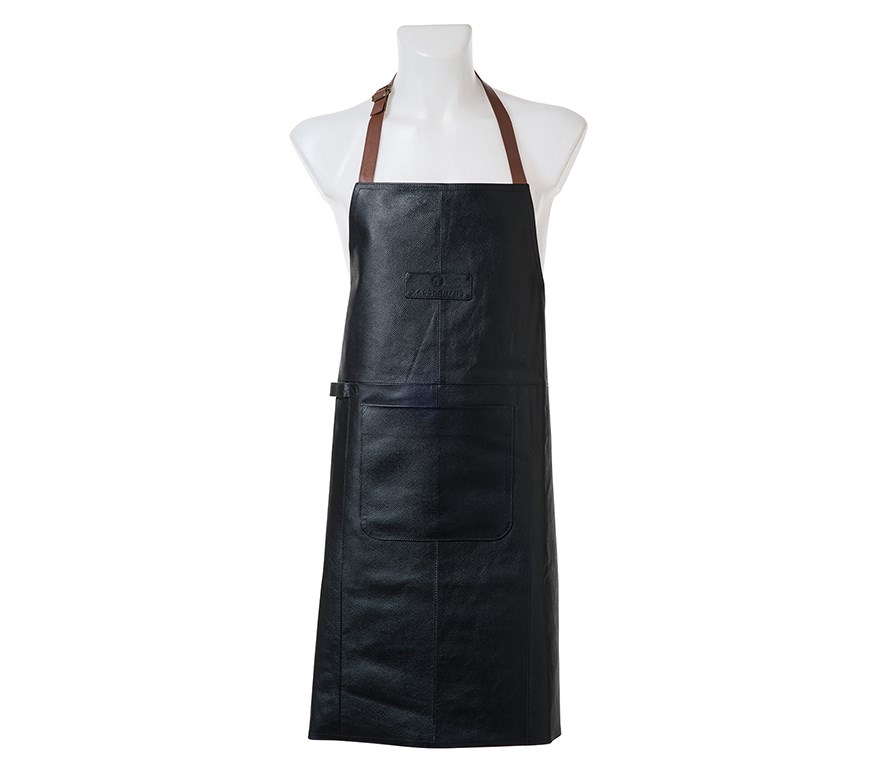 Zassenhaus Latzschürze Leder schwarz