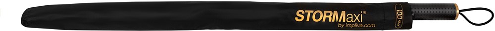 STORMaxi - Aerodynamische Sturm Regenschirm - Handffnung - Windproof -  92 cm - Schwarz / Gold
